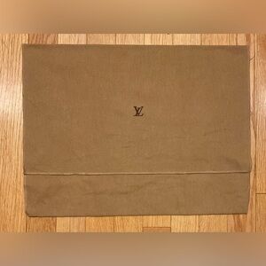 Louis Vuitton Large Tan Fold Over Dust Bag  LIKE NEW!!